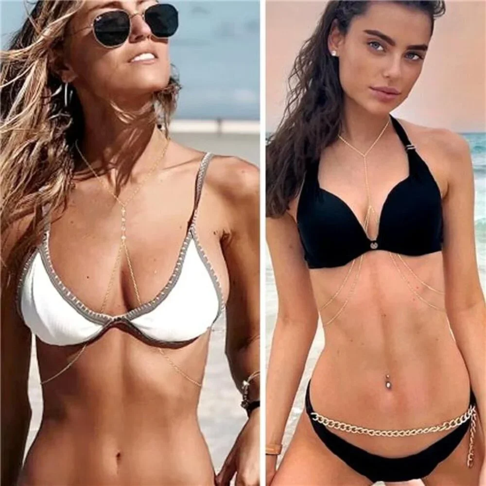 8 Pcs Body Chain Belly Chain For Women Sexy Minimalist Rhinestone Dainty Sexy